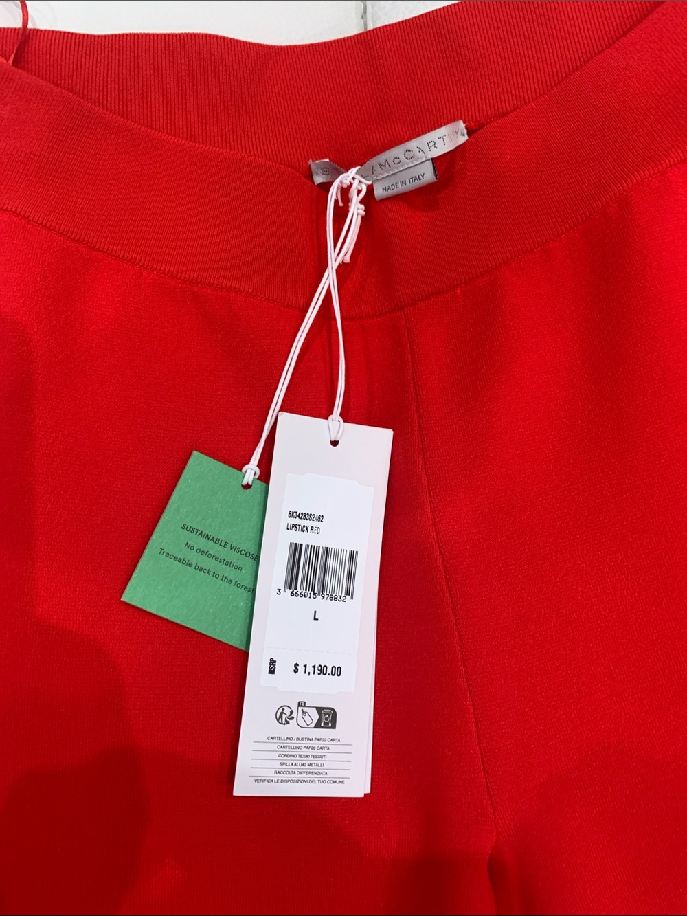 NWT Stella McCartney Bold Red Flared Knit Top & Pants Set - Picture 6 of 7
